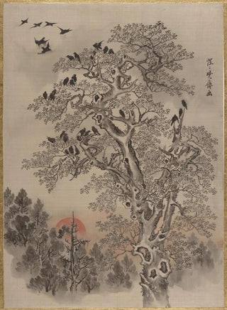 Kawanabe Kysai - Flock of Crows at Dawn.webp