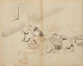 Kawanabe Kysai - People Dining and Reading.webp