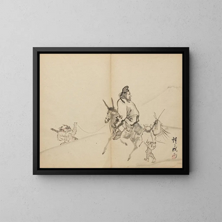 Zhong Kui - Kawanabe Kyōsai — kehystetty taideteos seinällä