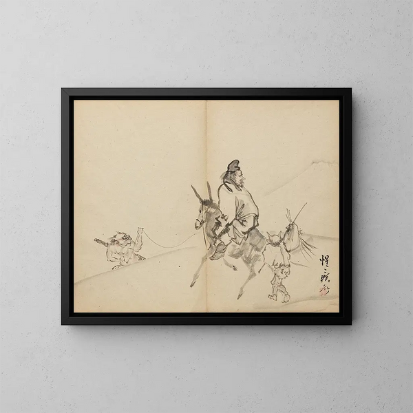 Zhong Kui - Kawanabe Kyōsai — kehystetty taideteos seinällä