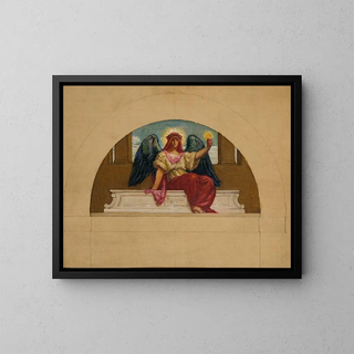 Esquisse pour la fresque du Oberlin College L'esprit de l'amour sacrificiel - Kenyon Cox — kehystetty taideteos seinällä