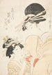 Shinohara Tsuruya kamuro Wakaba ja Chieda - Kitagawa Utamaro — näkymä teoksesta