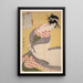 Shirauchikake Valkoinen surkotti - Kitagawa Utamaro — kehystetty taideteos seinällä