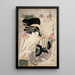 Ichikawa courtisane Matsuba-laitoksesta - Kitagawa Utamaro — kehystetty taideteos seinällä