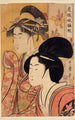 Kaksi kaunottarta bambun kanssa - Kitagawa Utamaro — näkymä teoksesta