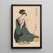Nainen langan kanssa - Kitagawa Utamaro — kehystetty taideteos seinällä