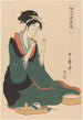 Nainen langan kanssa - Kitagawa Utamaro — näkymä teoksesta
