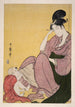 Lapsi osoittaa sormellaan - Kitagawa Utamaro — näkymä teoksesta