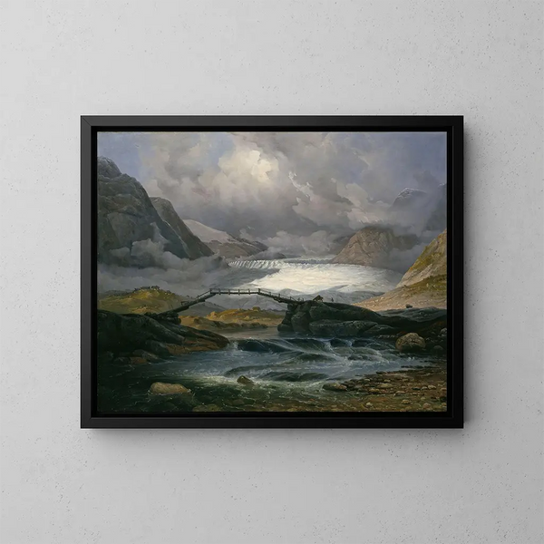 Glacier Nigardsbreen dans la vallée de Justedalen - Knud Baade — kehystetty taideteos seinällä