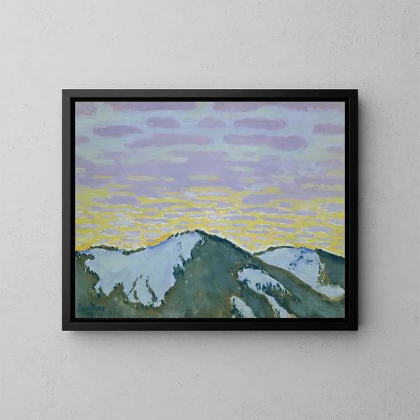 Koloman Moser - Verschneite Berggipfel in der Dmmerung.webp
