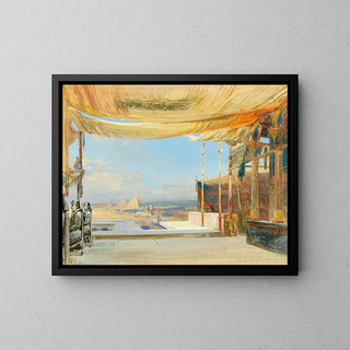Konrad Petrides - View of the Sphinx and the pyramids in Giza.webp