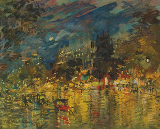 Konstantin Alexeevich Korovin - Parisian boulevard at night.webp