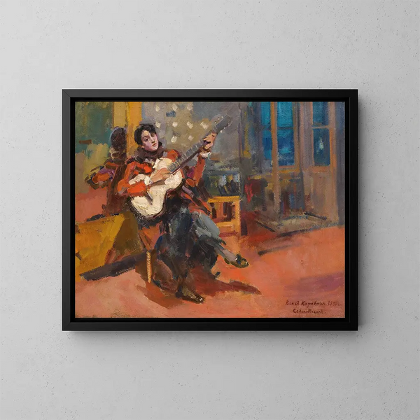 Le joueur de guitare - Konstantin Alexeïevitch Korovine — kehystetty taideteos seinällä