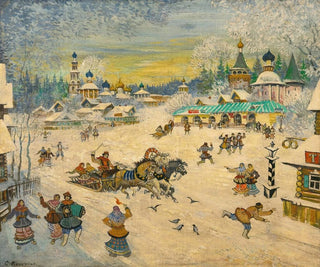 Place du village - Konstantin Alexeïevitch Korovine — näkymä teoksesta