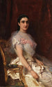 Naisen muotokuva viuhkan kanssa - Konstantin Egorovich Makovsky — näkymä teoksesta