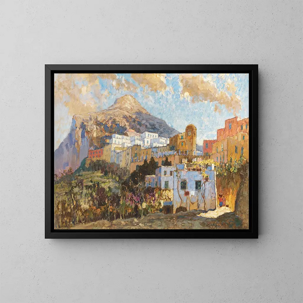 Capri-näkymä - Konstantin Ivanovich Gorbatov — kehystetty taideteos seinällä