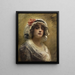 Portrait d'une jeune fille avec une casquette en tissu blanc - Konstantin Makovsky — kehystetty taideteos seinällä