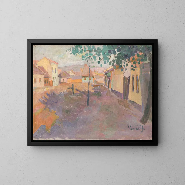 Rue courte à Košice - Konstantin Korovin — kehystetty taideteos seinällä