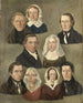 Portrait des parents des artistes Douwe Martens Teenstra et Barber Hindriks Siccama avec des membres de la famille - Kornelis Douwes Teenstra — näkymä teoksesta