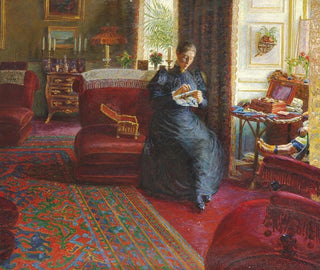 Portrait de Mme Knudtzon - Kristian Zahrtmann — näkymä teoksesta