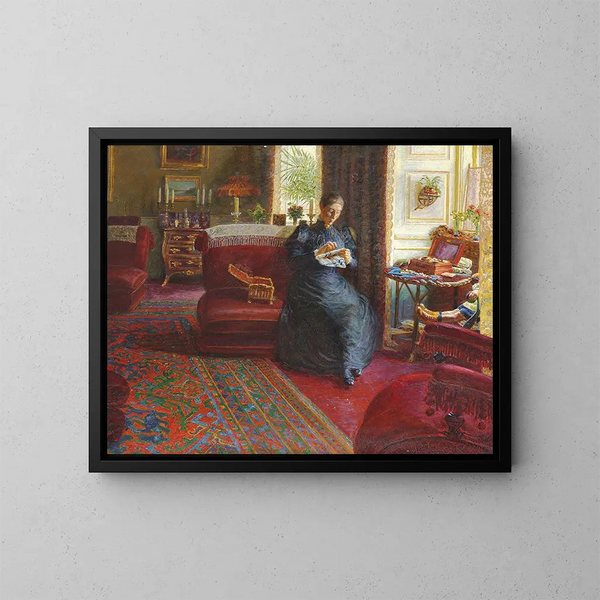 Portrait de Mme Knudtzon - Kristian Zahrtmann — kehystetty taideteos seinällä