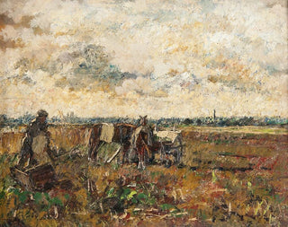 Plaine avec un agriculteur au travail - Károly Kotász — näkymä teoksesta
