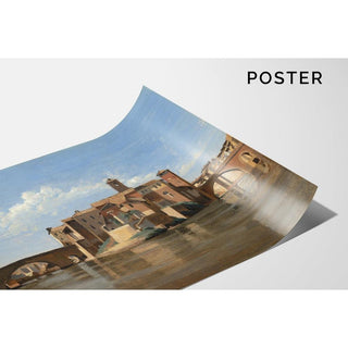 L'Île et le pont San Bartolomeo, Rome - Jean-Baptiste-Camille Corot | Reproduction Tableau Décoration murale affiche copie