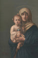 Madonna ja Jeesus, jotka pitävät maailmaa - L. Coillagi — näkymä teoksesta