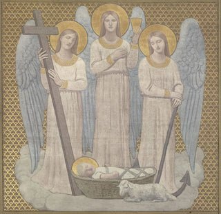 La Foi, l'Espérance et la Charité veillant sur sainte Geneviève au berceau - Pierre Puvis de Chavannes