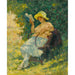 Maalauksen jäljennös La lecture au jardin - Henri Lebasque