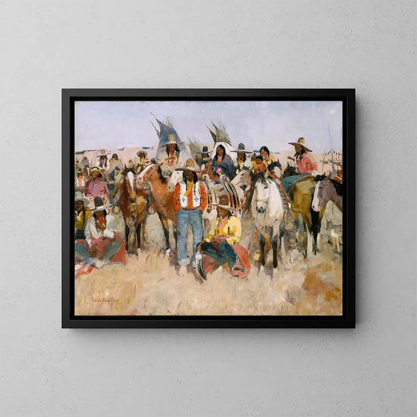 Fête des Jicarilla Apache - LaVerne Nelson Black — kehystetty taideteos seinällä