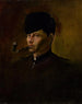 Dandy en bonnet de fourrure avec pipe - Ladislav Mednyánszky — näkymä teoksesta
