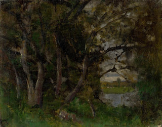 Motif de fin de soirée dans un parc à Strky - Ladislav Mednyánszky — näkymä teoksesta