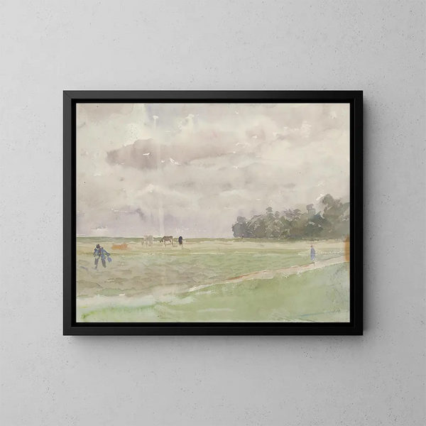 Champ sous les nuages - Ladislav Mednyánszky — kehystetty taideteos seinällä