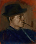 Homme en bleu fumant - Ladislav Mednyánszky — näkymä teoksesta