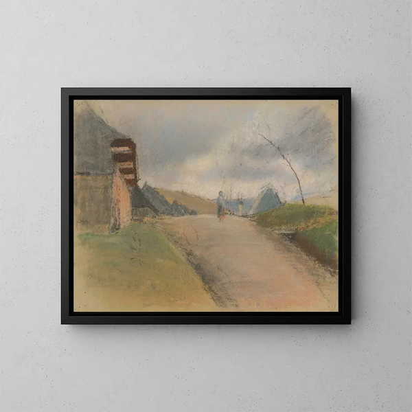 La route - Ladislav Mednyánszky — kehystetty taideteos seinällä