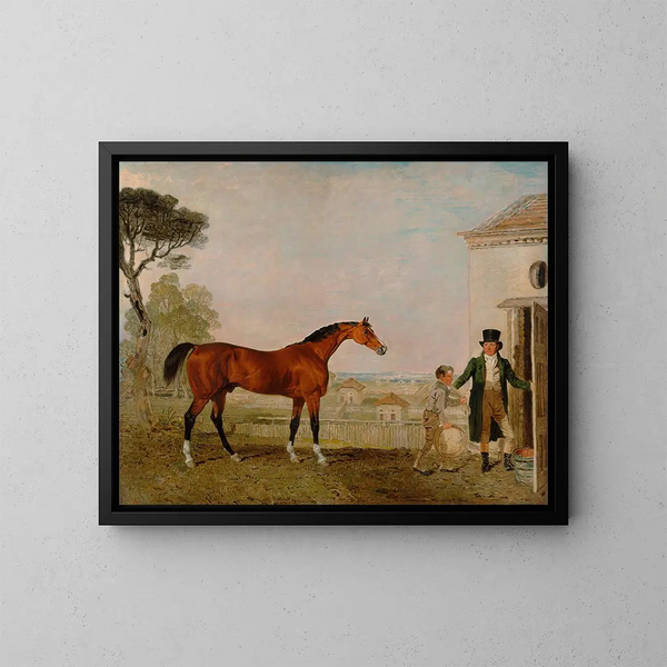 Sultan at the hevostallissa marquis d'Exeterin, Burghley House - Lambert Marshall — kehystetty taideteos seinällä