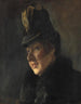 Portrait of a young woman in a fur-collared coat and hat with reflex - Laurits Andersen Ring — näkymä teoksesta