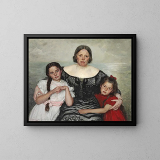Groupe portrait de Frederikke Tuxen avec Yvonne et Nina - Laurits Tuxen — kehystetty taideteos seinällä