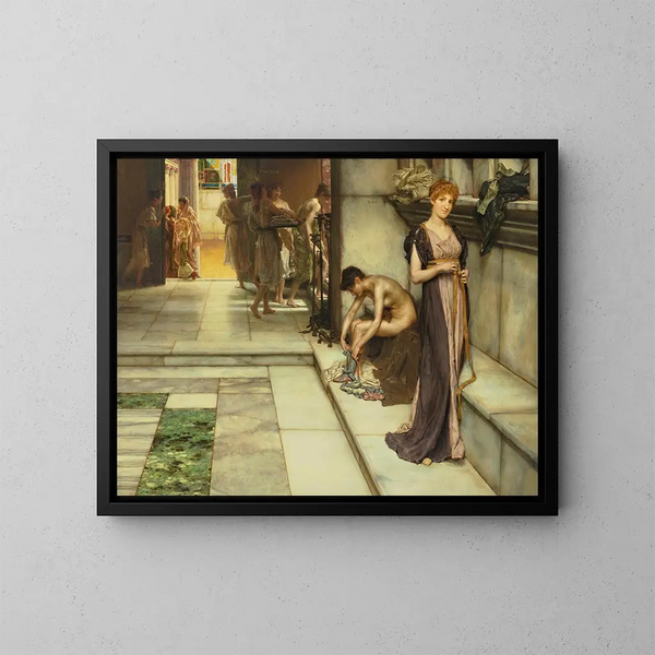 Un apodytère - Lawrence Alma-Tadema — kehystetty taideteos seinällä