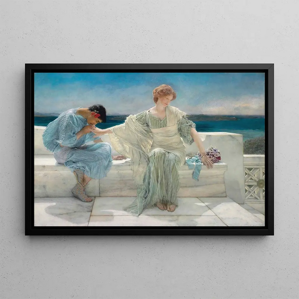 Älä kysy minulta enää - Lawrence Alma-Tadema — kehystetty taideteos seinällä
