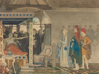 Lawrence AlmaTadema - Fredegonda at the Deathbed of Praetextatus.webp