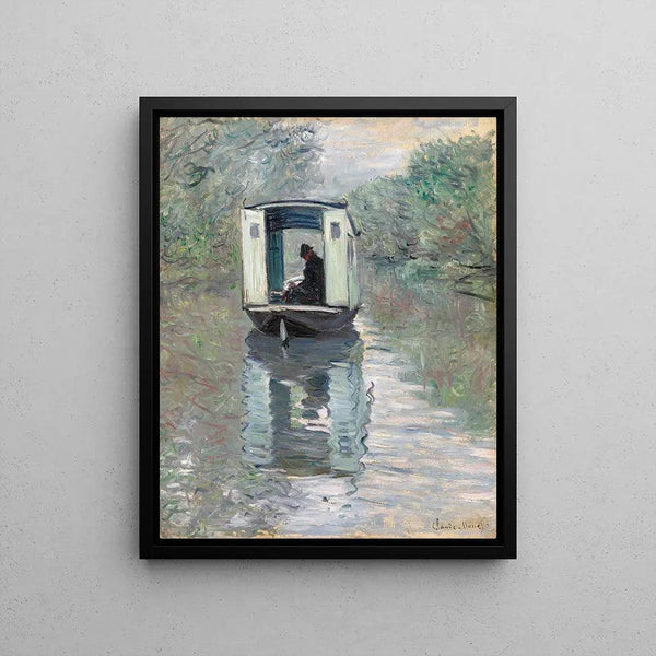 Le Bateau-Atelier - Claude Monet | Reproduction Tableau Décoration murale affiche copie