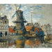 Maalauksen jäljennös Le Moulin à vent sur l'Onbekende Gracht, Amsterdam - Claude Monet
