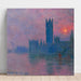 Maalauksen jäljennös Le Parlement, auringonlasku - Claude Monet