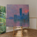 Maalauksen jäljennös Le Parlement, auringonlasku - Claude Monet