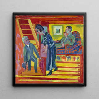 Le couple en visite et le nouvel arrivant - Ernst Ludwig Kirchner