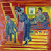 Pariskunta vierailemassa ja uusi tulokas - Ernst Ludwig Kirchner — esillä sisätilassa