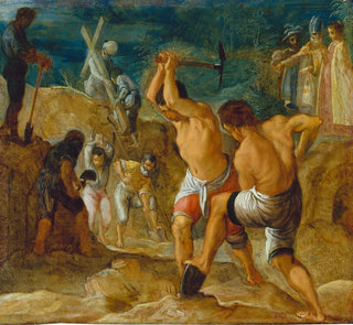 Le retable de Francfort de l'Exaltation de la Vraie Croix La Fouille de la Croix - Adam Elsheimer