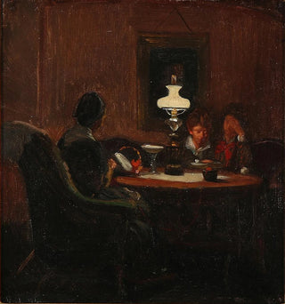 Le sysle à la lumière de la lampe à pétrole - Viggo Johansen